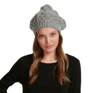 Steve Madden Cable-Knit Grey Beret